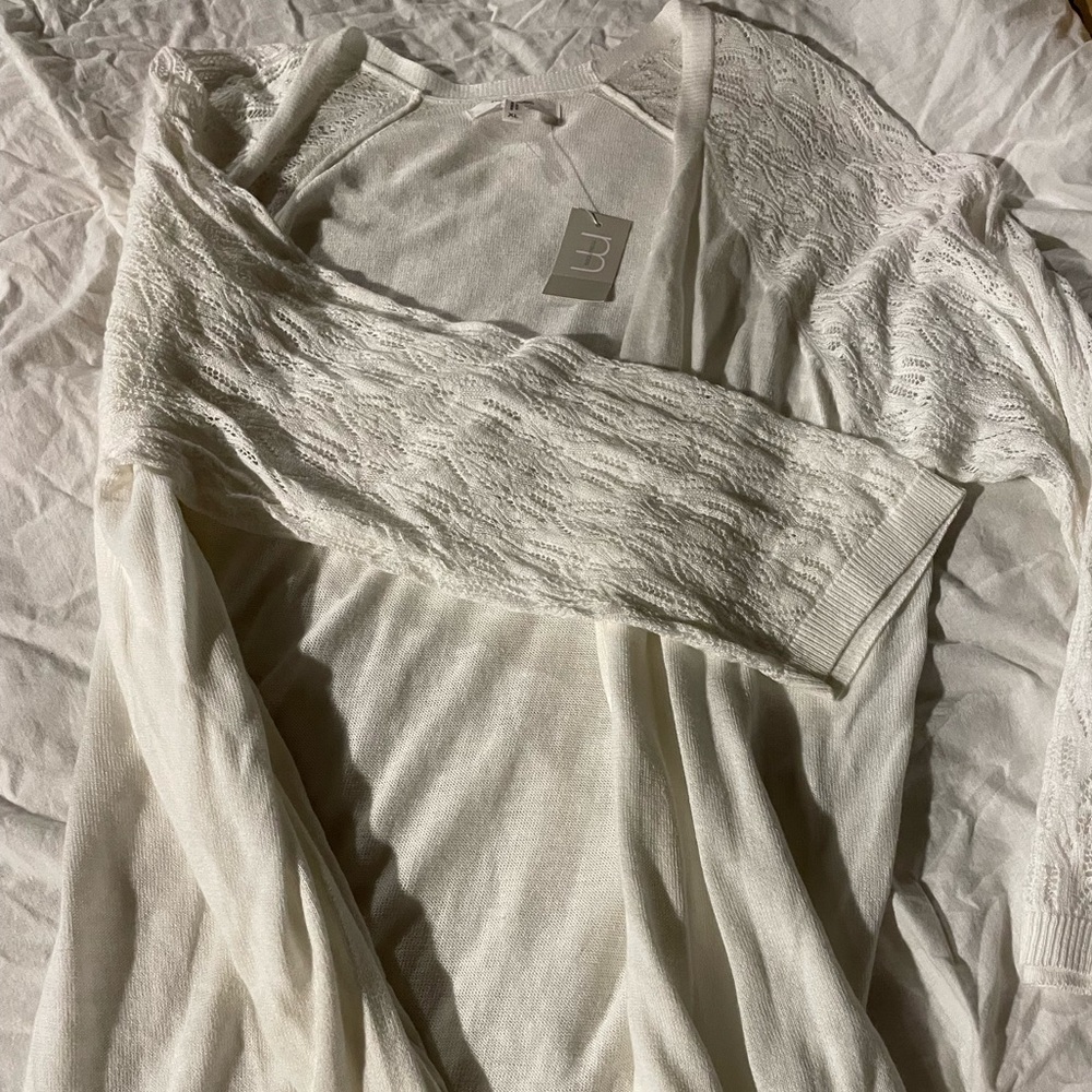 White cardigan